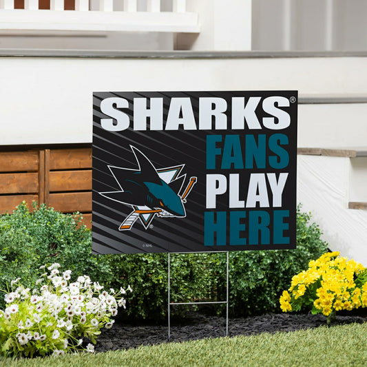 Team Sports America Trending - San Jose Sharks Coroplast Yard Sign "Fans Play Here"