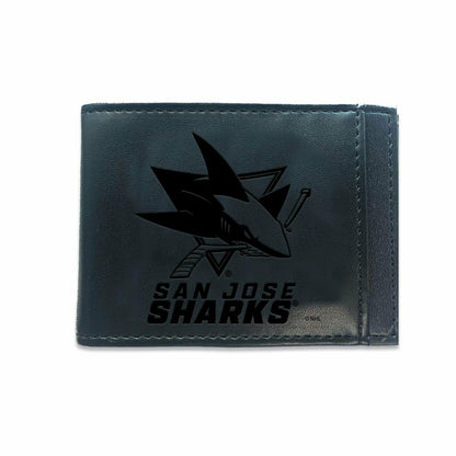 Team Sports America Recommended - Front Pocket Wallet w/ RFID Blocking, San Jose Sharks, Black