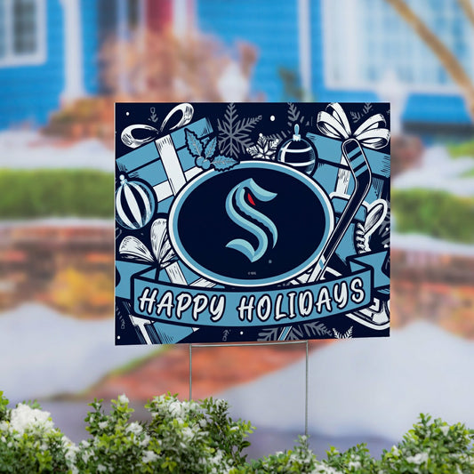 Team Sports America Signature - Seattle Kraken Yard Sign, Holiday