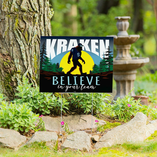 Team Sports America Best Seller - Seattle Kraken Yard Sign, Bigfoot