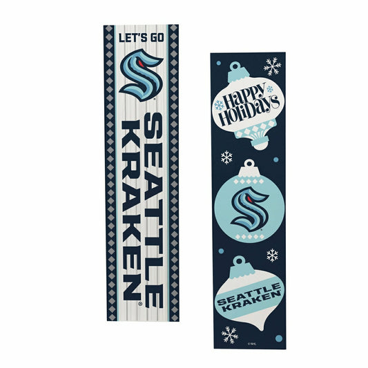 Team Sports America Value - 47" Double Sided Leaner, Seattle Kraken, Christmas