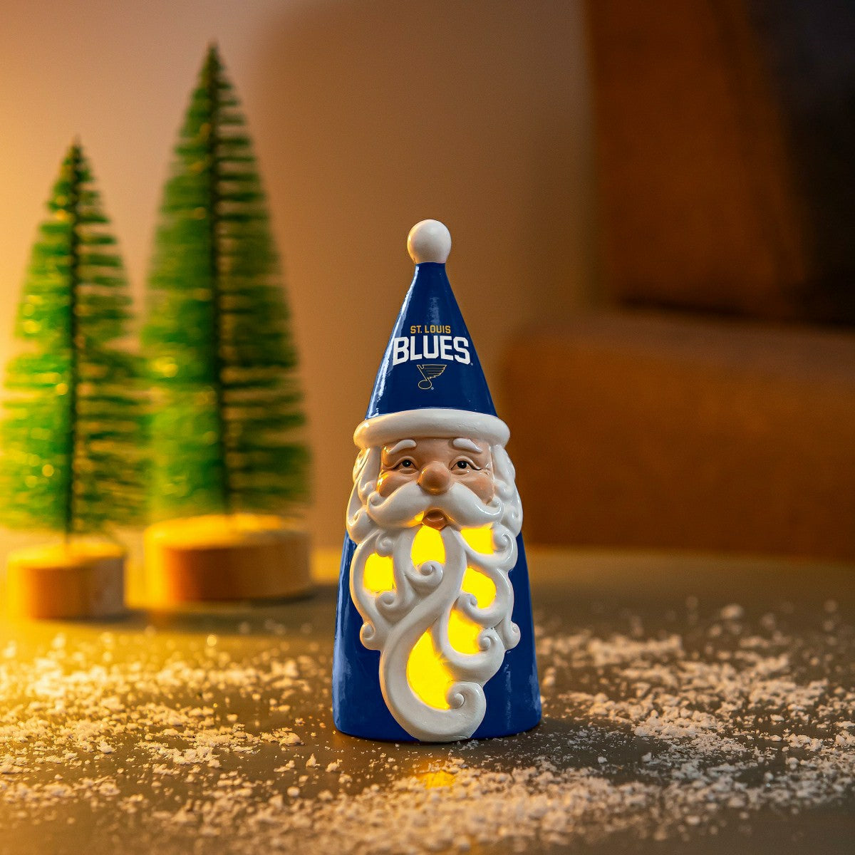 Team Sports America Best Seller - St. Louis Blues Santa LED Statuary, 8"