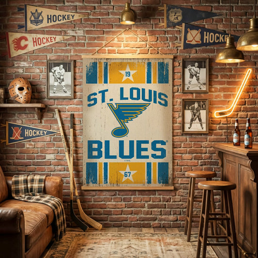 Team Sports America Classic - St Louis Blues, Canvas Wall Tapestry, Large, 54x36