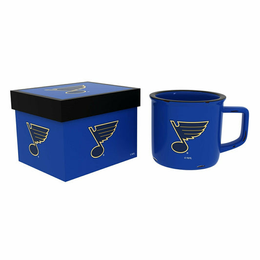 Team Sports America Best Seller - St Louis Blues Ceramic Camp Cup with Enamel Finish, 14oz