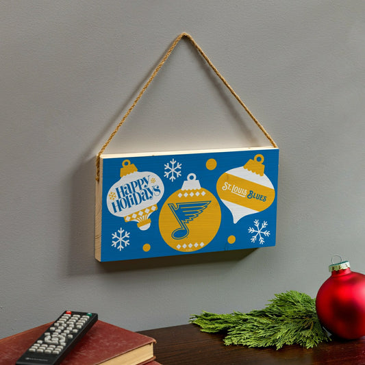 Team Sports America Essential - St Louis Blues Holiday Wood Wall Sign, 6x11