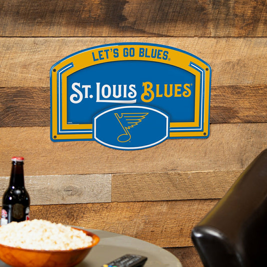 Team Sports America Recommended - St Louis Blues USA Embossed Steel Wall Sign, 11" x 17"