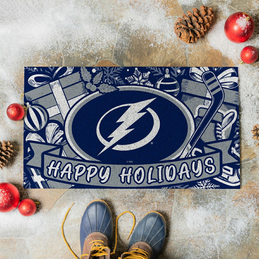 Team Sports America Everyday - Tampa Bay Lightning Holiday PVC Mat, 28"x16"