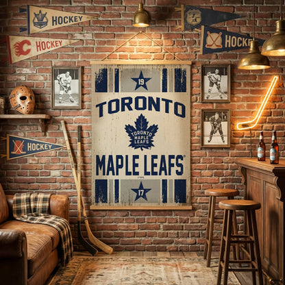 Team Sports America Recommended - Toronto Maple Leafs, Canvas Wall Tapestry, Large, 54x36