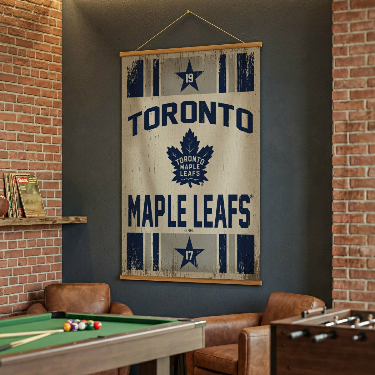 Team Sports America Recommended - Toronto Maple Leafs, Canvas Wall Tapestry, Large, 54x36