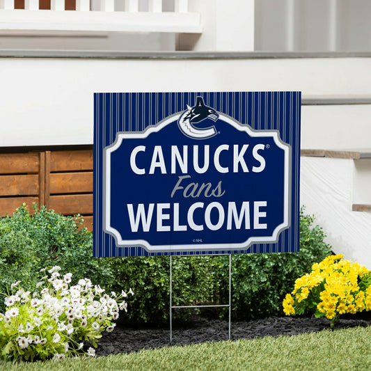 Team Sports America Value - Vancouver Canucks Coroplast Yard Sign, "Fans Welcome"
