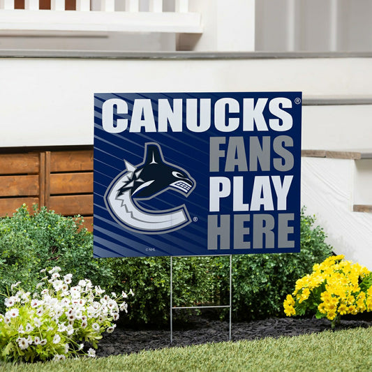 Team Sports America Essential - Vancouver Canucks Coroplast Yard Sign "Fans Play Here"
