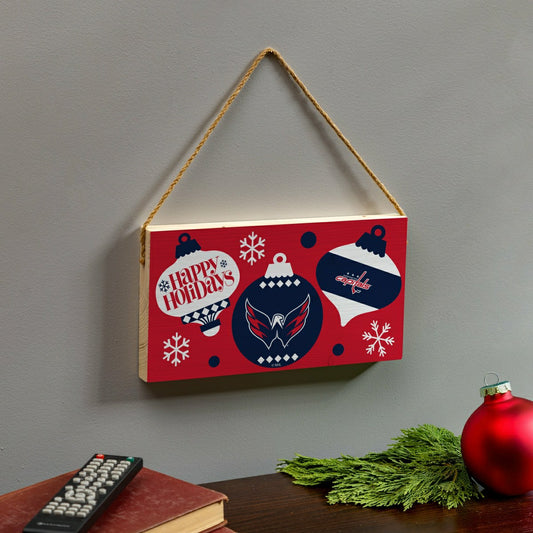 Team Sports America Essential - Washington Capitals Holiday Wood Wall Sign, 6x11