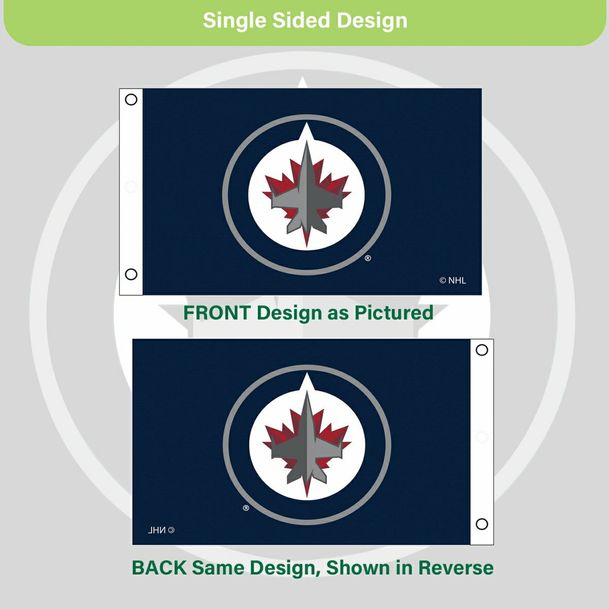 Team Sports America Value - Winnipeg Jets Single Sided Flag w/ 2 Grommets, 3'x5'