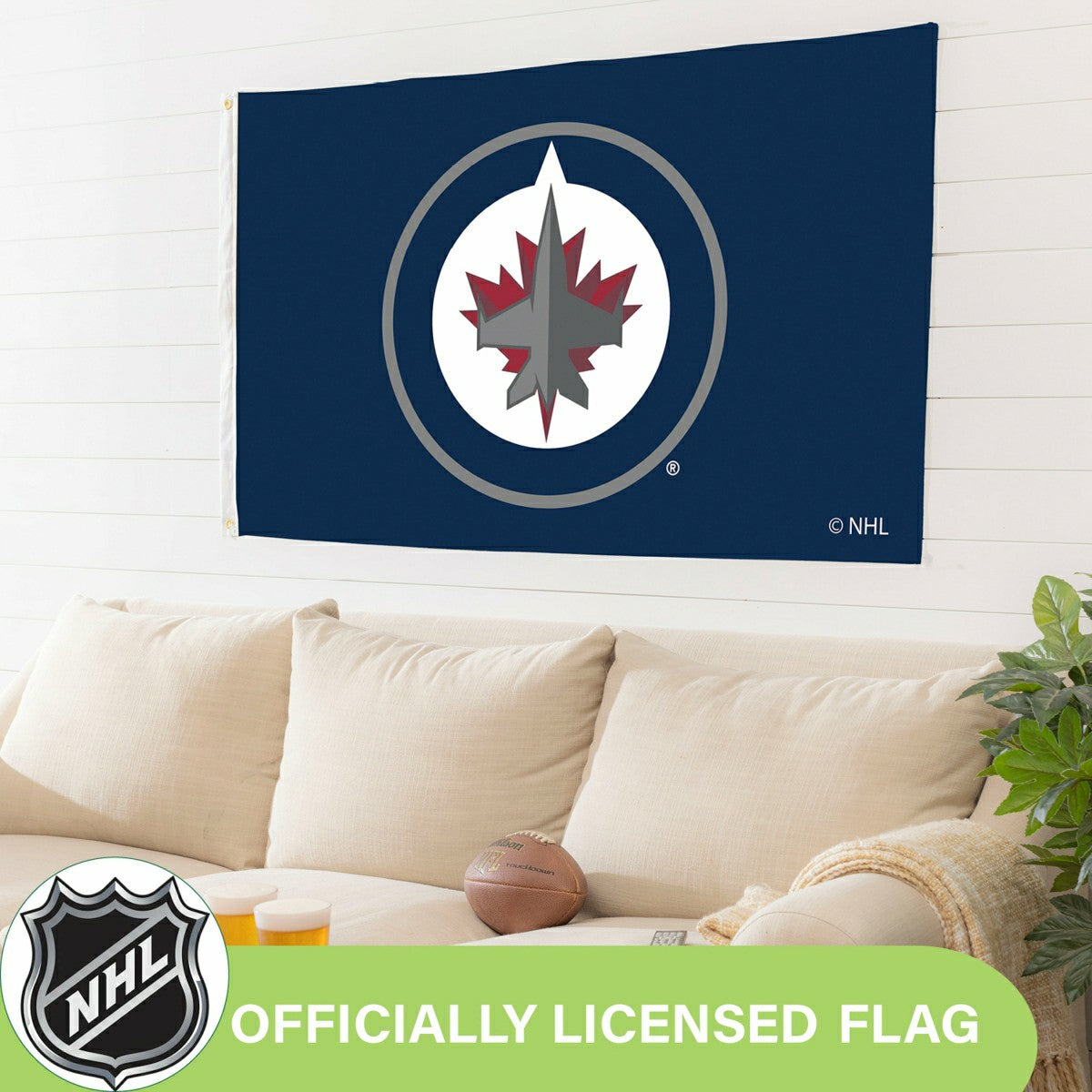 Team Sports America Value - Winnipeg Jets Single Sided Flag w/ 2 Grommets, 3'x5'
