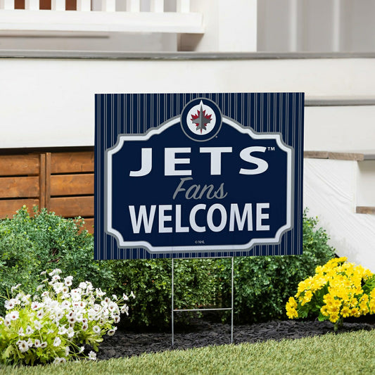 Team Sports America Trending - Winnipeg Jets Coroplast Yard Sign, "Fans Welcome"