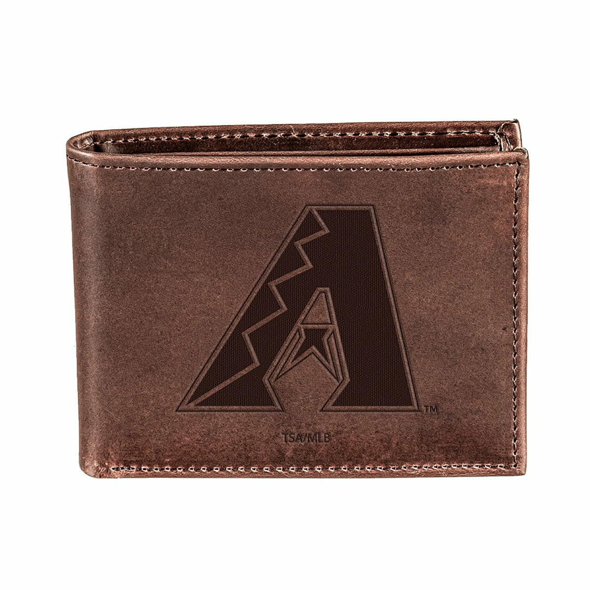 Team Sports America Classic - Arizona Diamondbacks Bi-Fold Wallet Brown 100% Genuine Leather