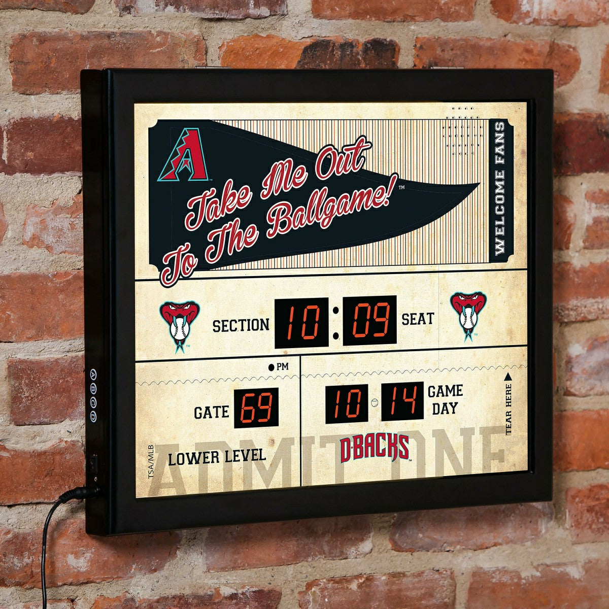 Team Sports America Classic - Scoreboard Wall Clock, Arizona Diamondbacks