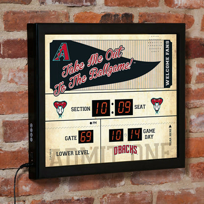 Team Sports America Classic - Scoreboard Wall Clock, Arizona Diamondbacks