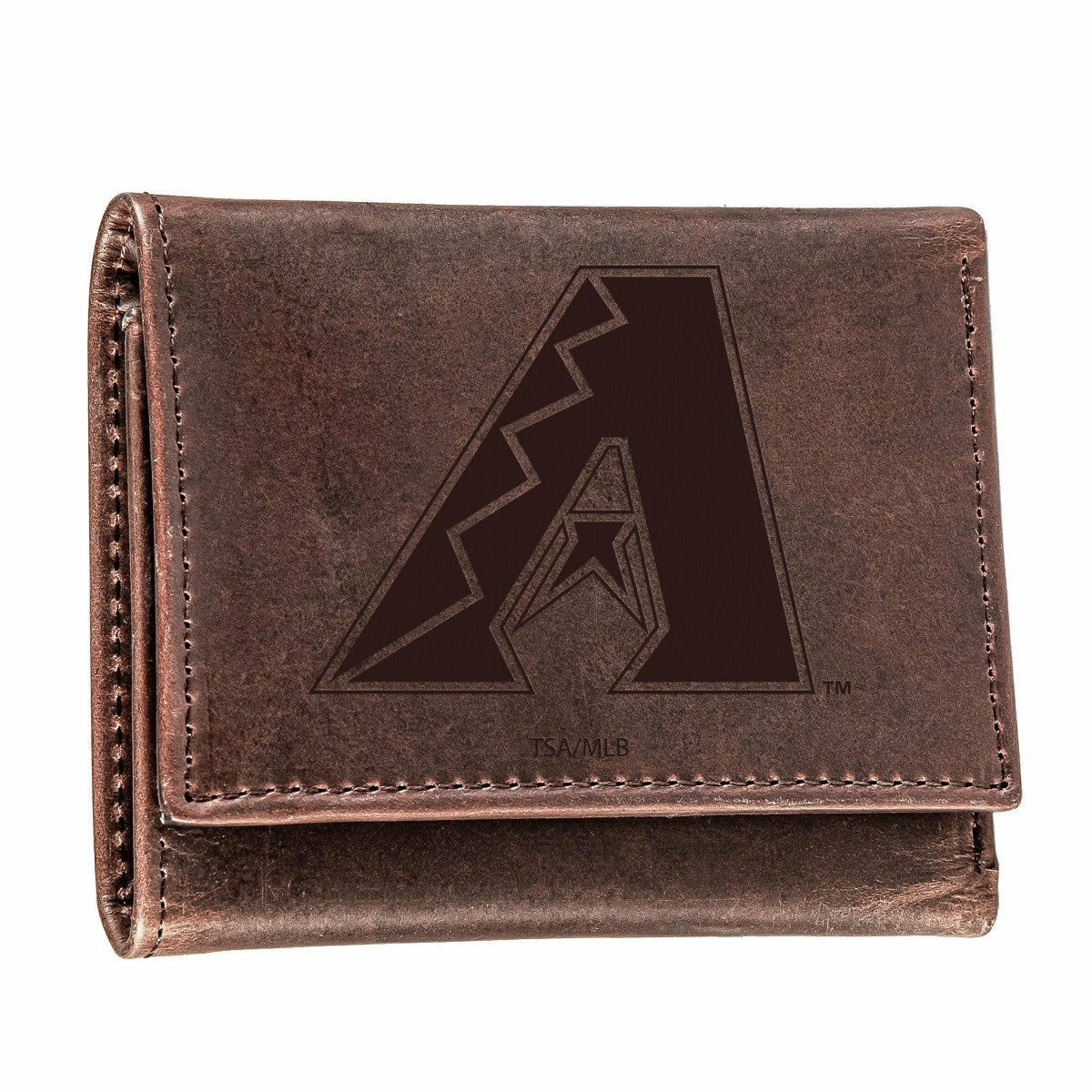 Team Sports America Value - Arizona Diamondbacks Tri-Fold Wallet Brown 100% Genuine Leather