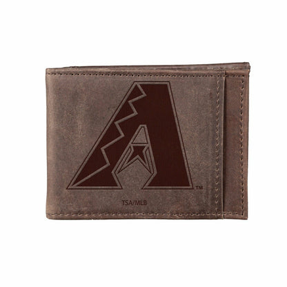Team Sports America Trending - Arizona Diamondbacks Front Pocket Wallet w/ RFID Blocking Brown
