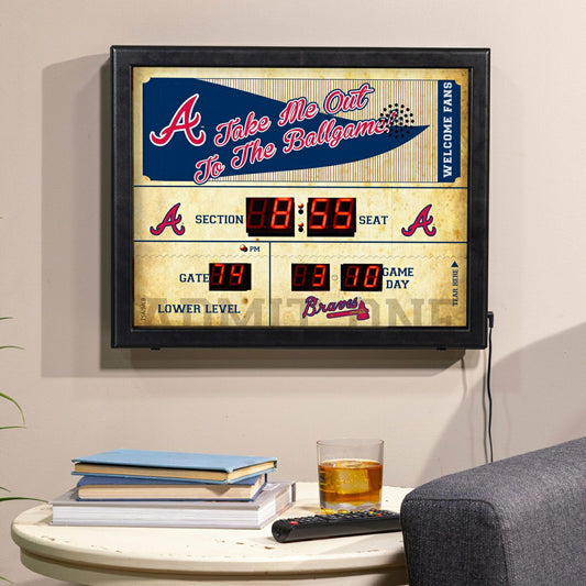 Team Sports America Trending - Bluetooth Scoreboard Wall Clock, Atlanta Braves