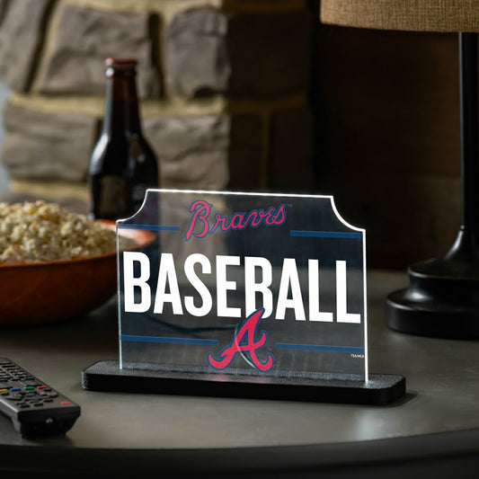 Team Sports America Exclusive - Atlanta Braves Baseball Rectangle Desklite LED Decor