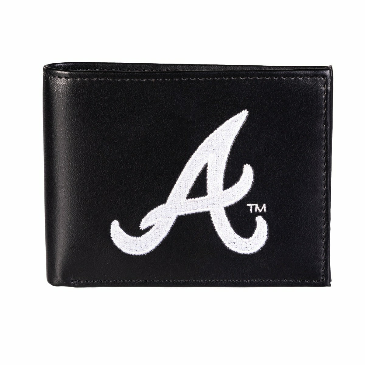 Team Sports America Essential - Atlanta Braves Black Bi-Fold Embroidered Wallet w/ RFID Blocking