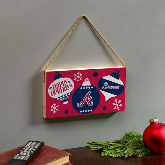 Team Sports America Trending - Atlanta Braves Holiday Wood Wall Sign, 6x11