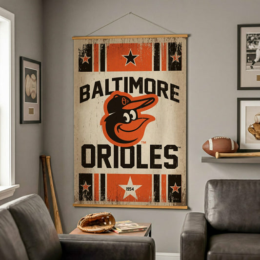 Team Sports America Signature - Baltimore Orioles, Canvas Wall Tapestry, Large, 54x36