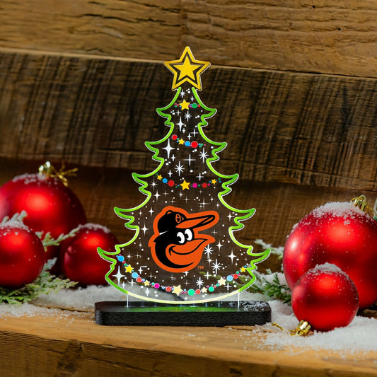 Team Sports America Classic - Baltimore Orioles Baseball Holiday Tree Desklite LED Decor