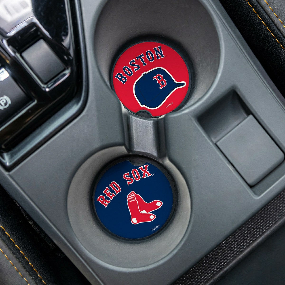 Team Sports America Essential - Boston Red Sox Car Coaster Set, 2pc
