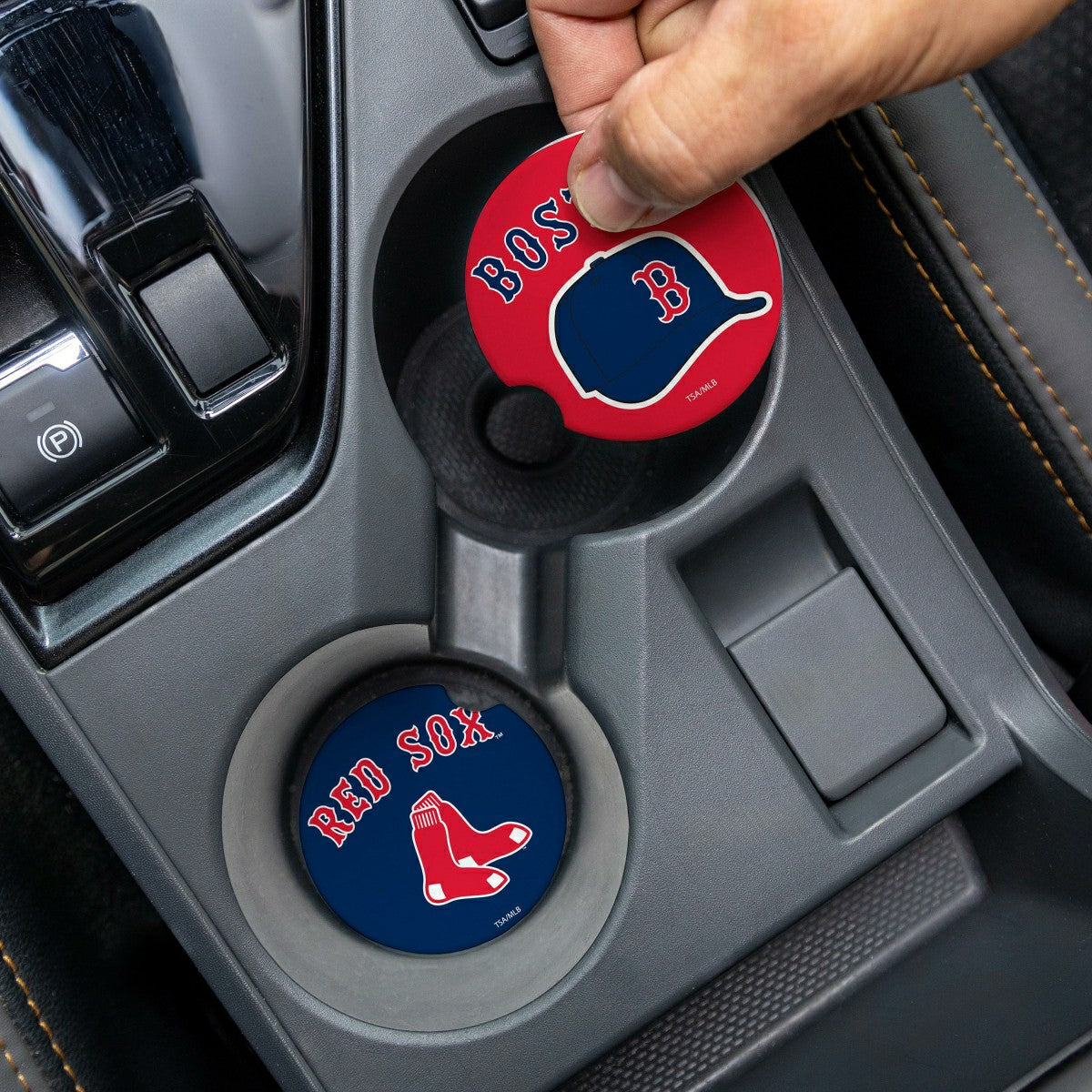 Team Sports America Essential - Boston Red Sox Car Coaster Set, 2pc
