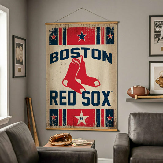 Team Sports America Recommended - Boston Red Sox, Canvas Wall Tapestry, Large, 54x36