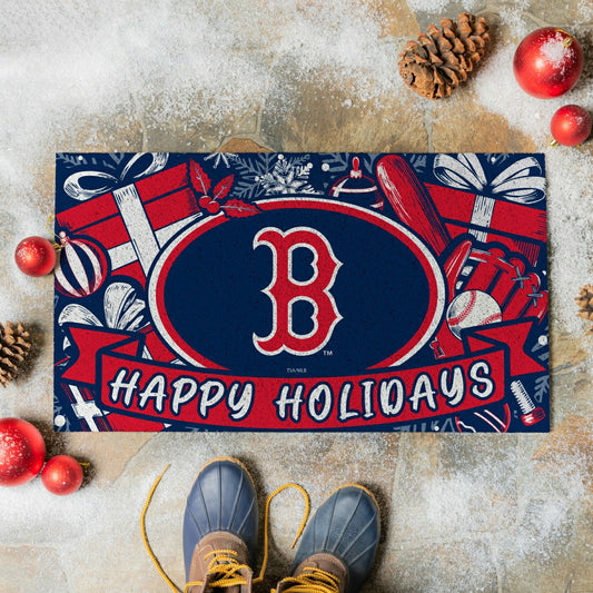 Team Sports America Trending - Boston Red Sox Holiday PVC Mat, 28"x16"