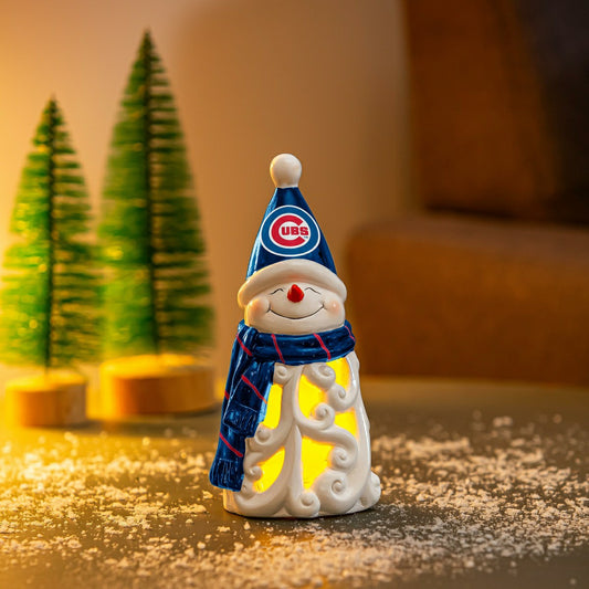 Team Sports America Best Seller - Chicago Cubs Snowman LED Statuary, 8"