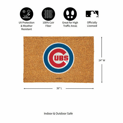 Team Sports America Classic - Chicago Cubs Large Full Color Coir Mat, 36"x24"