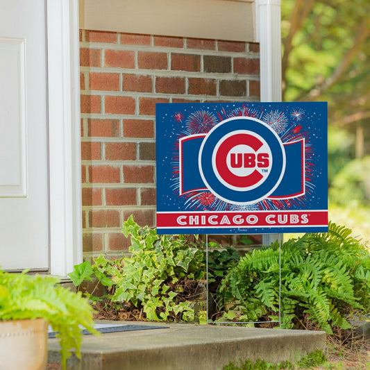 Team Sports America Value - Chicago Cubs Yard Sign, Patriotic