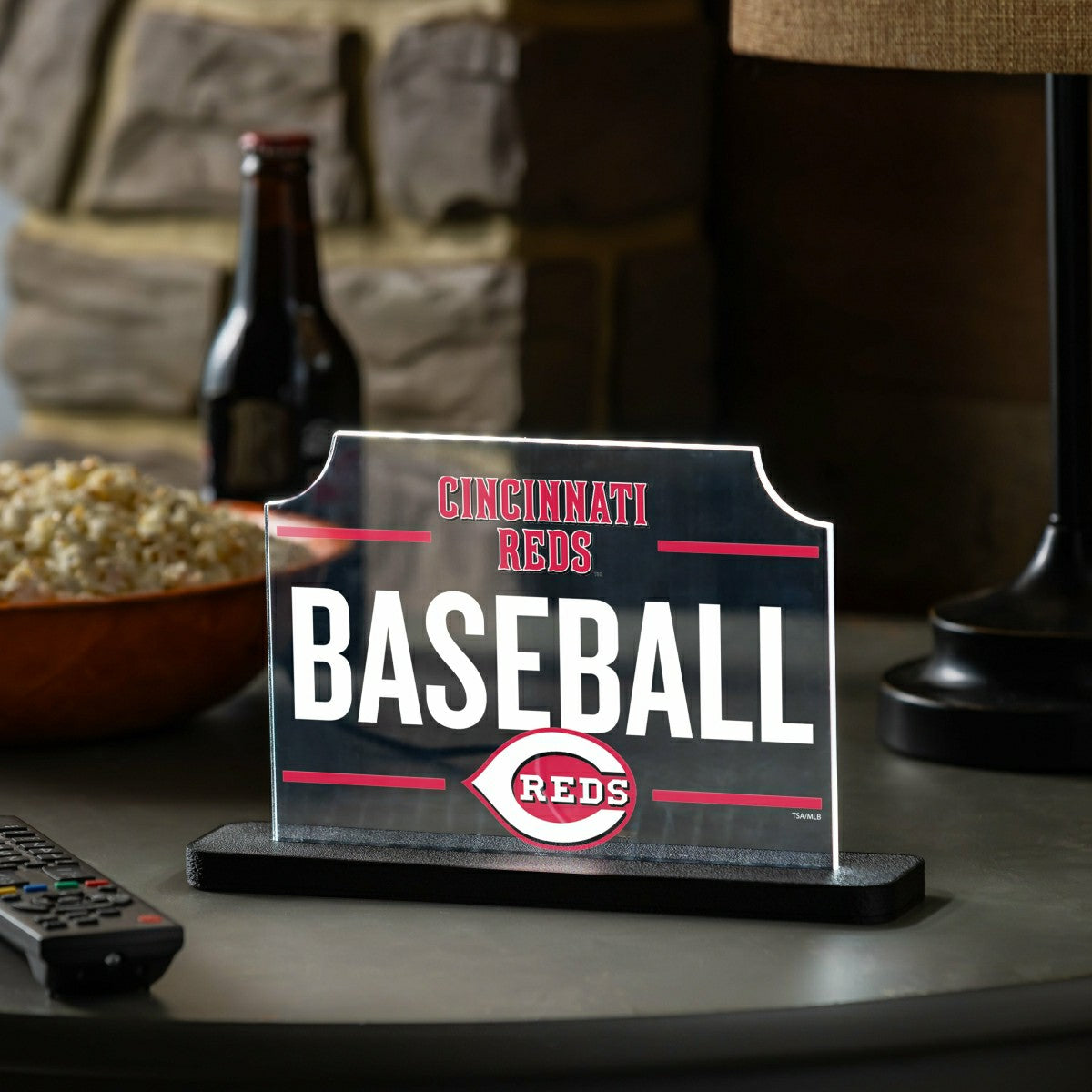 Team Sports America Everyday - Cincinnati Reds Baseball Rectangle Desklite LED Decor