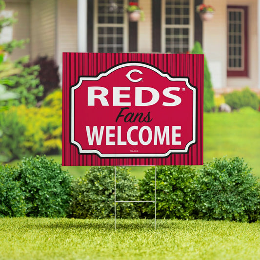 Team Sports America Best Seller - Cincinnati Reds Coroplast Yard Sign, "Fans Welcome"