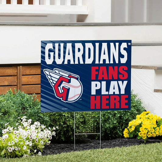 Team Sports America Signature - Cleveland Guardians Coroplast Yard Sign "Fans Play Here"