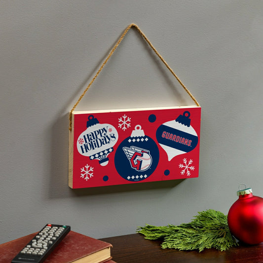 Team Sports America Best Seller - Cleveland Guardians Holiday Wood Wall Sign, 6x11