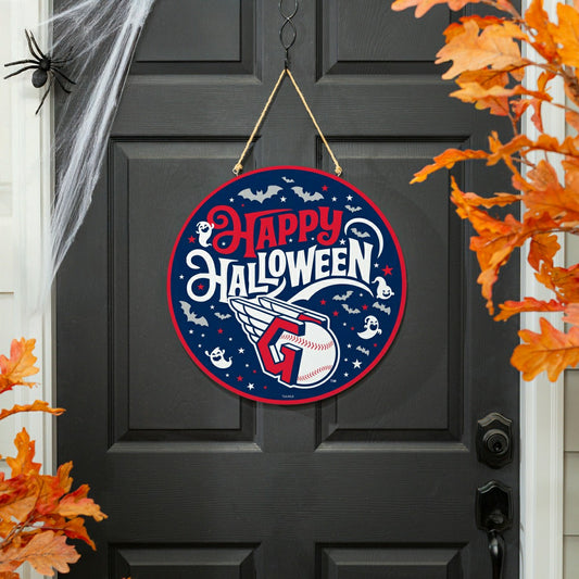 Team Sports America Value - Cleveland Guardians Halloween Round Door Décor with Hanging Rope, 18x1