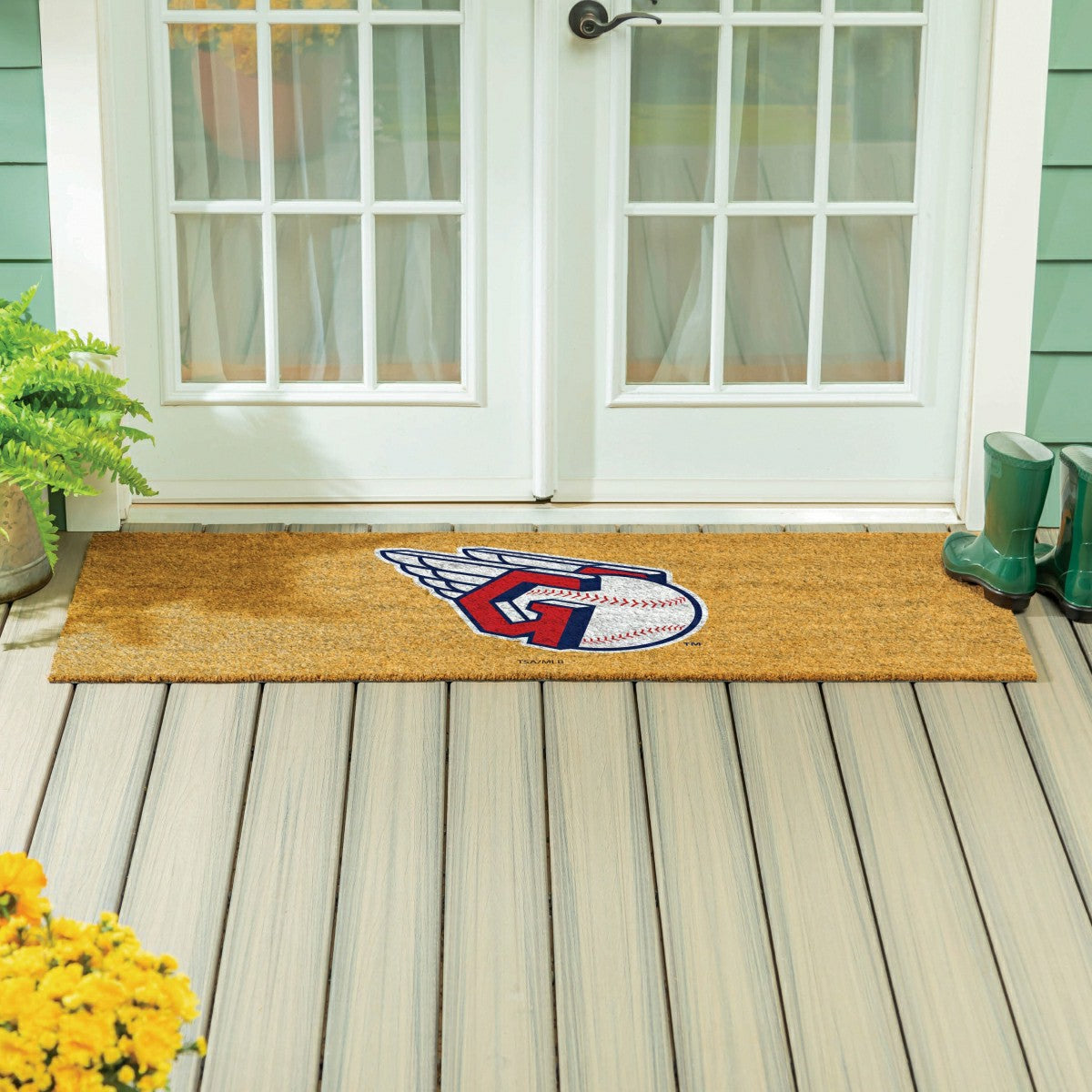 Team Sports America Trending - Cleveland Guardians Extra Large Full Color Coir Mat, 60"x24"