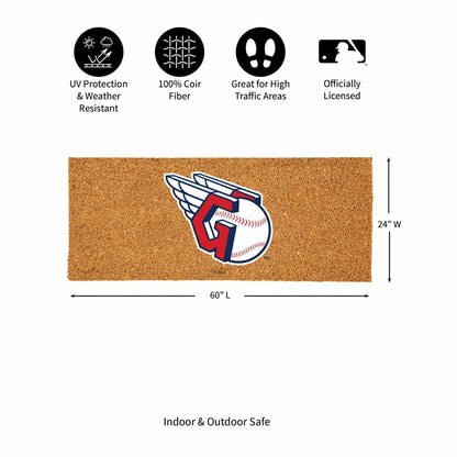 Team Sports America Trending - Cleveland Guardians Extra Large Full Color Coir Mat, 60"x24"
