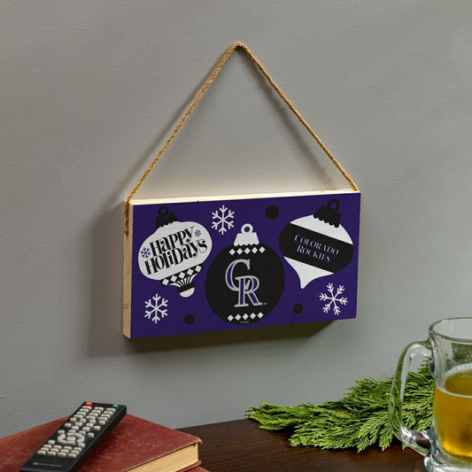 Team Sports America Signature - Colorado Rockies Holiday Wood Wall Sign, 6x11