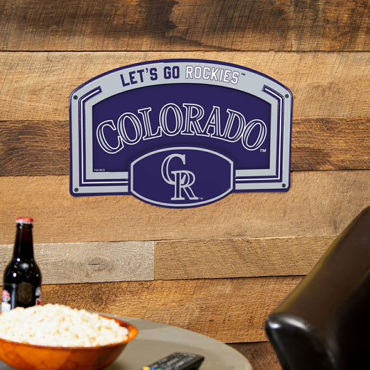 Team Sports America Everyday - Colorado Rockies USA Embossed Steel Wall Sign, 11" x 17"