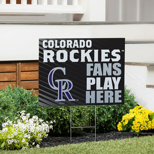 Team Sports America Recommended - Colorado Rockies Coroplast Yard Sign "Fans Play Here"