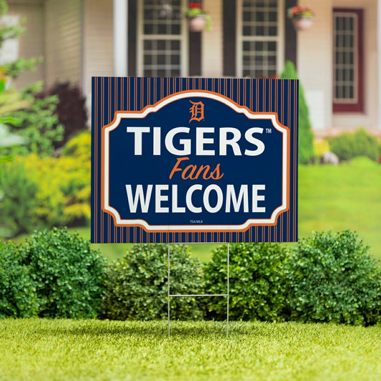 Team Sports America Trending - Detroit Tigers Coroplast Yard Sign, "Fans Welcome"