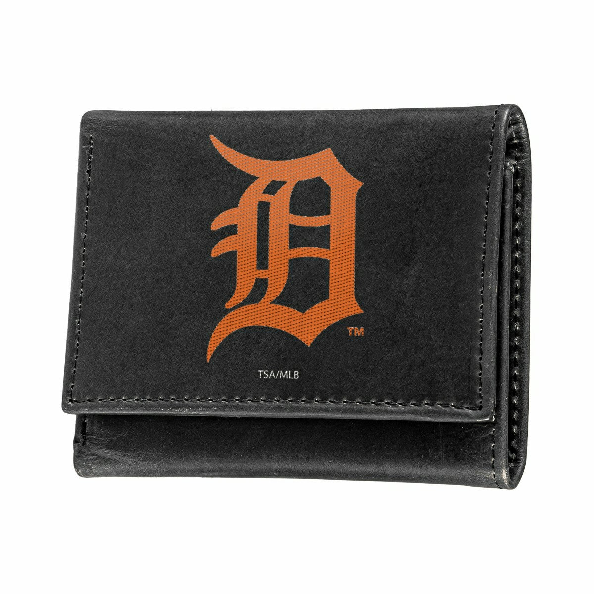 Team Sports America Essential - Detroit Tigers Black Tri-Fold Embroidered Wallet w/ RFID Blocking
