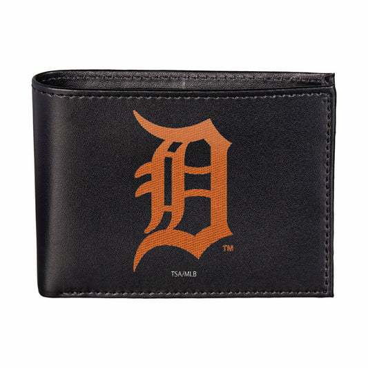 Team Sports America Everyday - Detroit Tigers Black Bi-Fold Embroidered Wallet w/ RFID Blocking